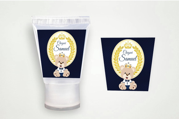 Etiqueta Personalizada Álcool Gel Ursinho Príncipe