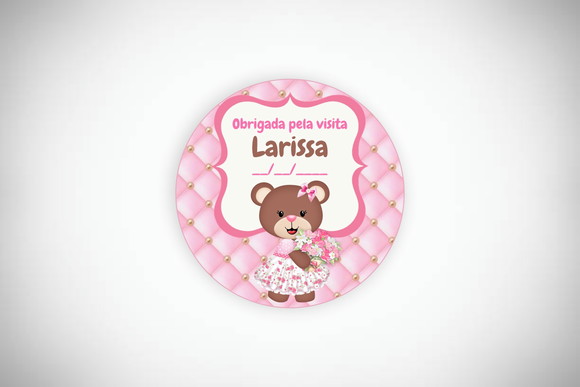 Tag Lembrancinha Personalizada Ursinha