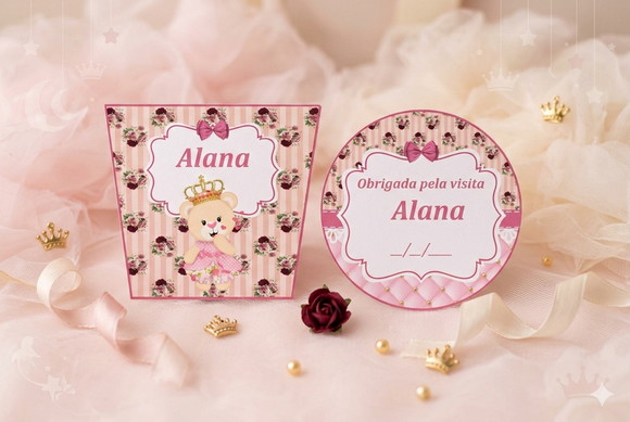 Rótulo Personalizado Álcool Gel Floral Rosa e Tag