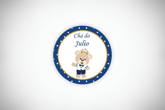 Tag Personalizada Chá de Bebê Ursinho Príncipe