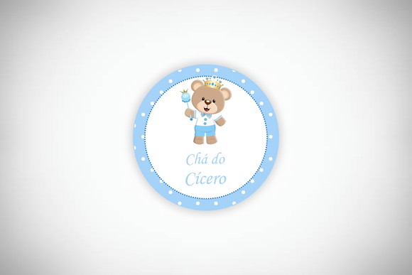 Tag Redonda Personalizada Ursinho Príncipe