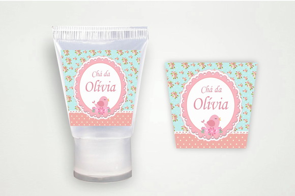 Rótulo Personalizado Bisnaga Álcool Passarinho