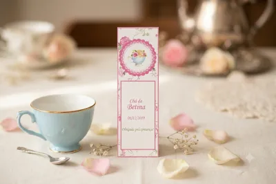 Marcador Página Personalizado Chá de Bebê Floral