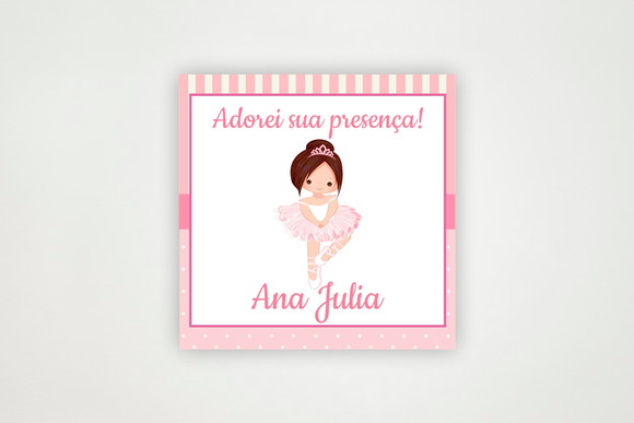 Tag Agradecimento Bailarina Personalizada
