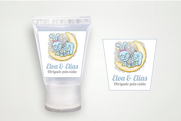 Adesivo Personalizado Álcool Gel Maternidade Gêmeos