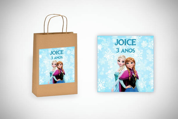 Adesivo Personalizado Sacolinha Frozen