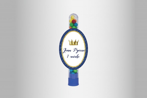 Adesivo Personalizado Tubete Realeza Azul