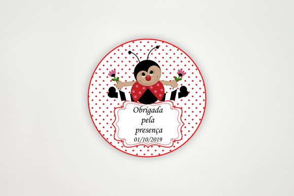 Tag Agradecimento Personalizada Joaninha