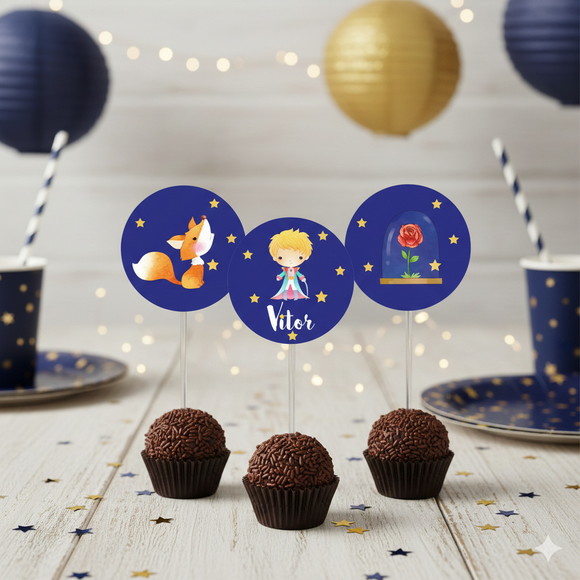 Topper para Docinho Personalizado o Pequeno Príncipe
