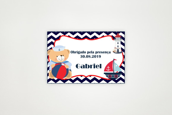 Tag Personalizada Maternidade Ursinho Marinheiro