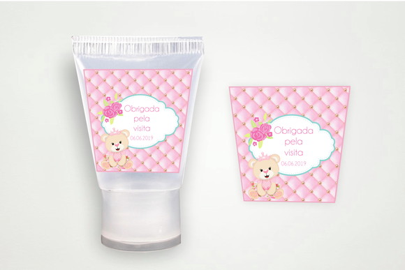 Etiqueta Personalizada Álcool Gel Ursinha