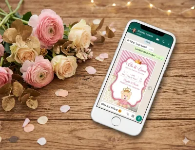 Convite Digital Personalizado Ursinha Princesa