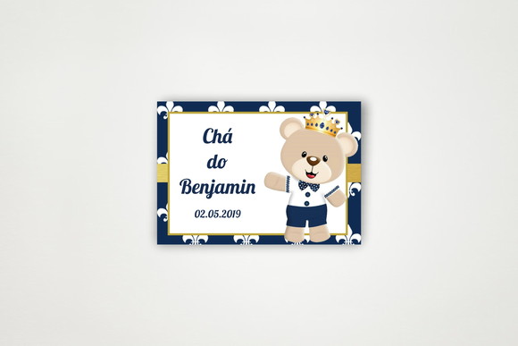 Tag Agradecimento Personalizada Ursinho Príncipe