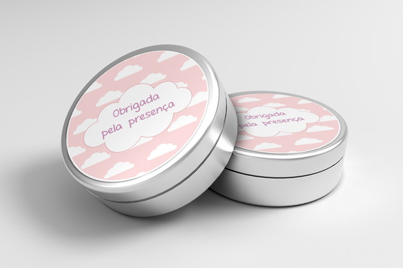 Rótulo Personalizado Latinha Nuvem Rosa