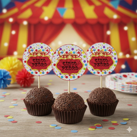 Topper para Docinho Personalizado Circo