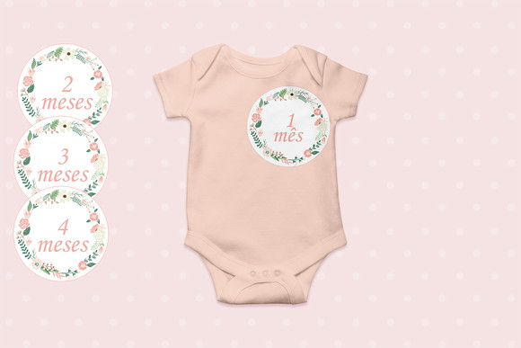 Kit Adesivo Mesversário Personalizado Floral