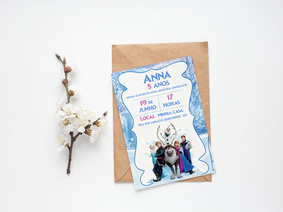 Convite Digital Personalizado Frozen