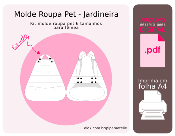 Molde Jardinheira Pet 6 Tamanhos - Jardineira