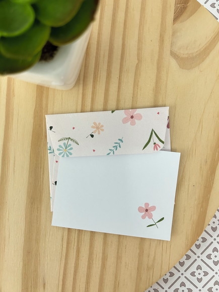 10 Mini Cartões + Envelopes