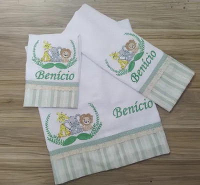 kit de fralda personalizado tema safari  boca, ombro e passeio