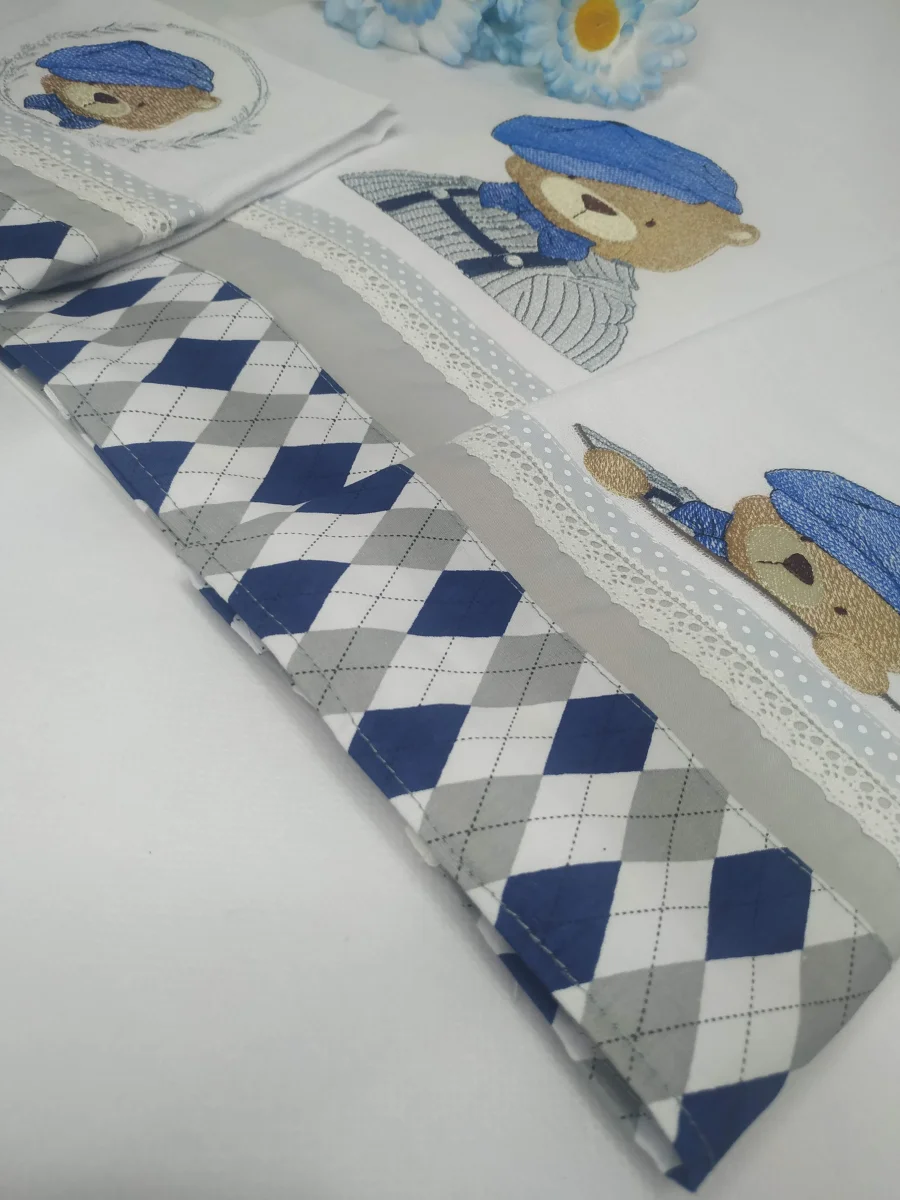 kit com 3 fralda personalizado tema Ursinho - Imagem 2