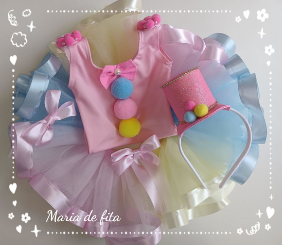 Conjunto Palhacinha Circo Rosa