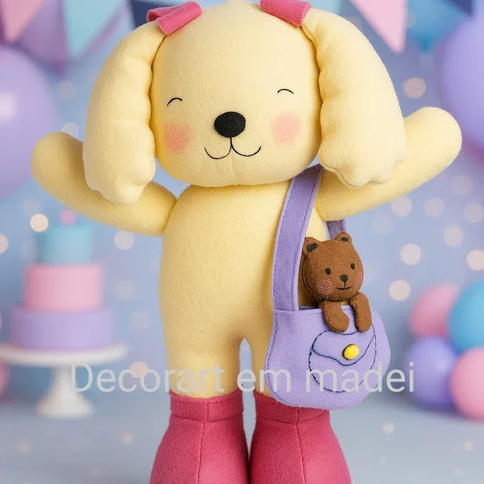 Boneco decoração cachorrinha feltro festa