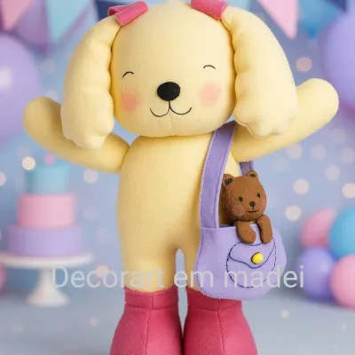 Boneco decoração cachorrinha feltro festa