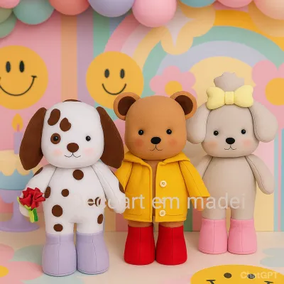 Bonecos decoração de festas feltro