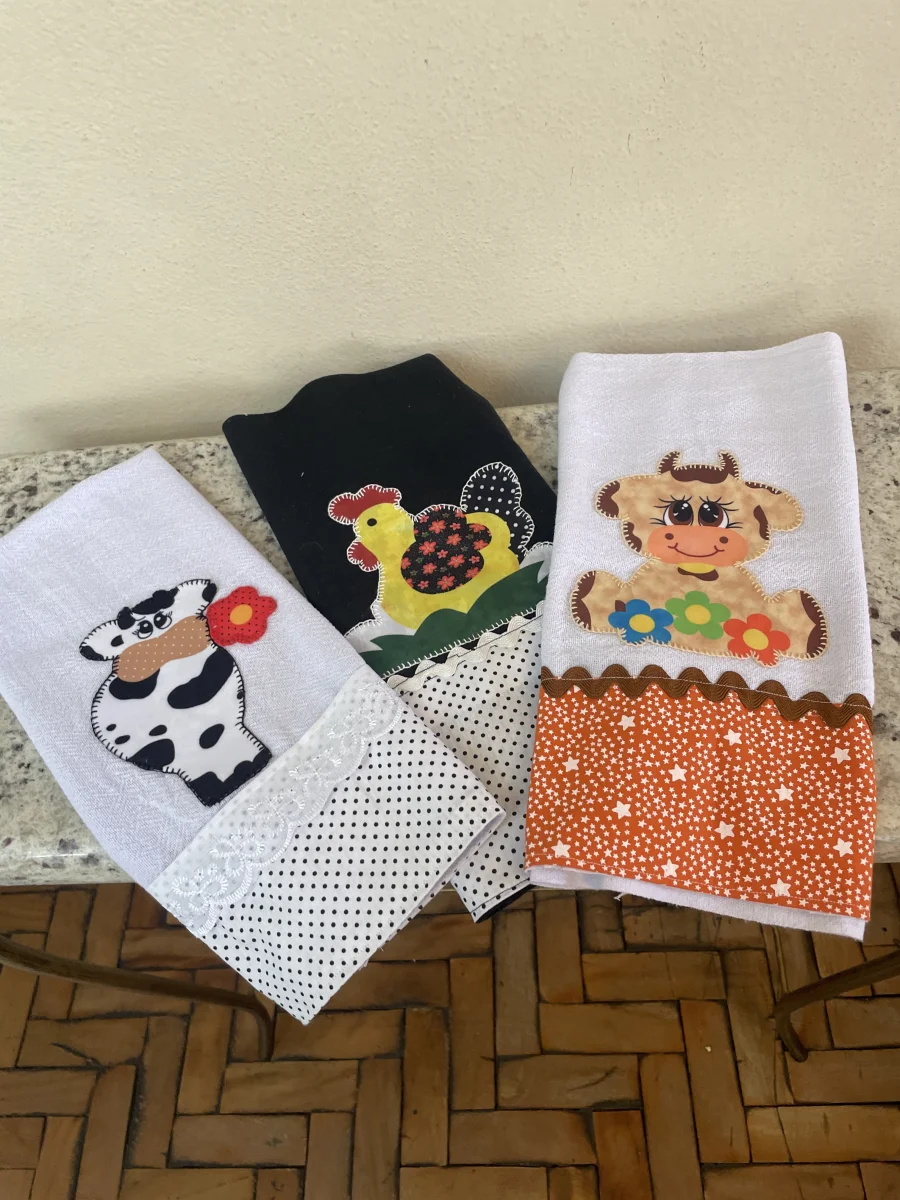 Kit pano de prato fazendinha