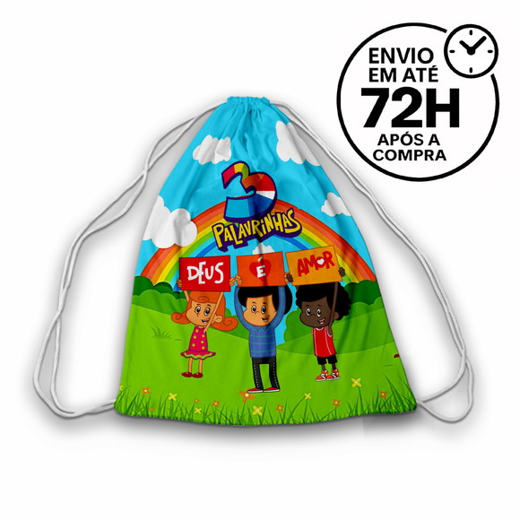 Mochilinha Saco Tema 3 Palavrinhas