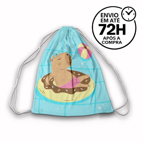 Mochilinha Saco Tema Capivara