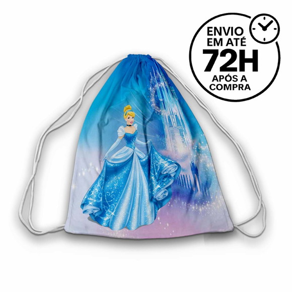 Mochilinha Saco Tema Cinderela