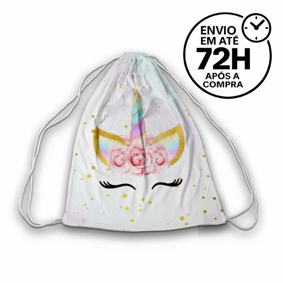 Mochilinha Saco Tema Unicórnio