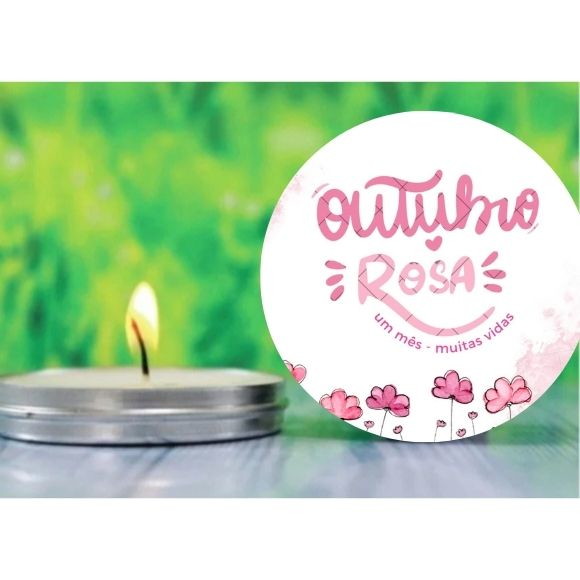 Vela na Lata Personalizada Outubro Rosa