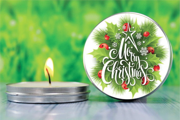 Vela na Lata Personalizada Lembrancinha Natal