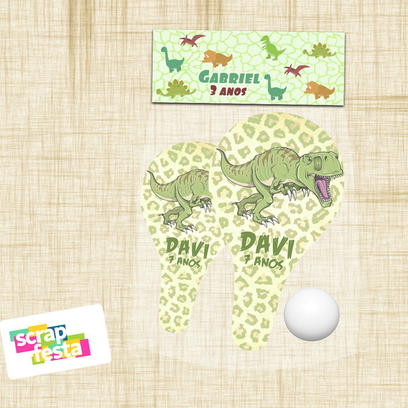 Jogo Ping Pong Personalizado Festa Dinossauro