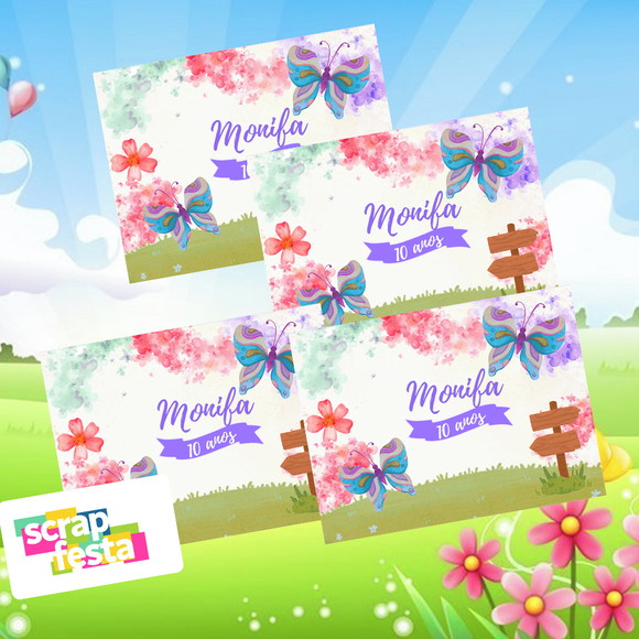 Adesivo Personalizado Retangular 6x8 Jardim Encantado