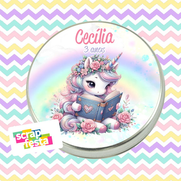 Latinhas Personalizadas Festa Unicórnio Aquarela