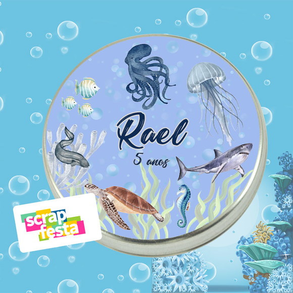 Latinhas Personalizadas Fundo do Mar Cute Aquarela