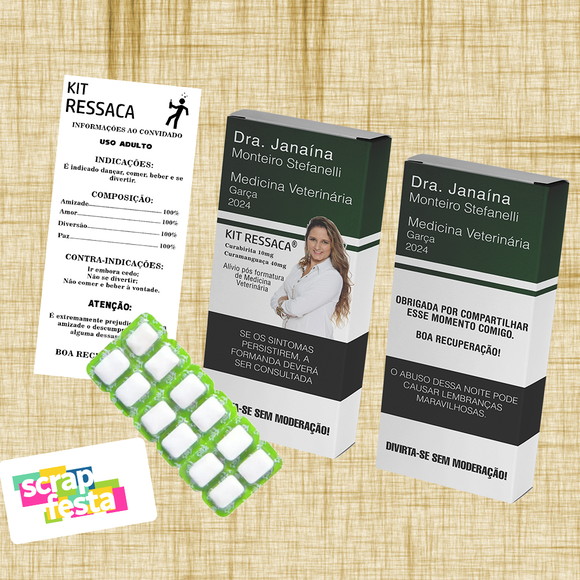 Caixinha Kit Ressaca com Chicletes Formatura Medicina