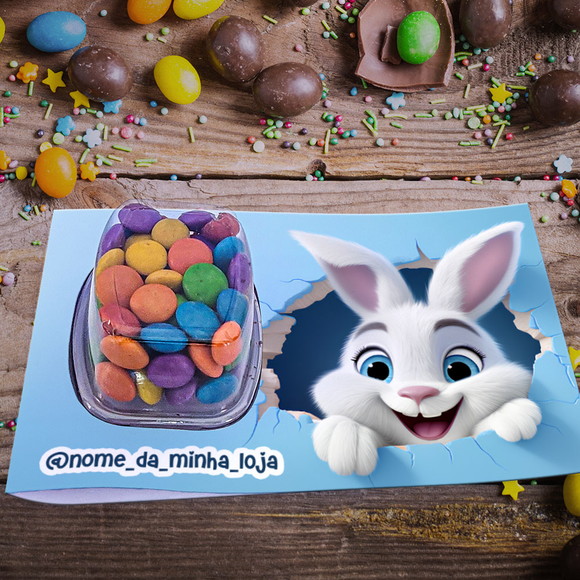 Cartão de Páscoa Blister com Confete Coelho - Imagem 2