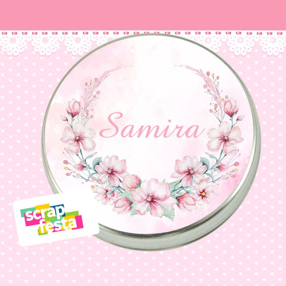 Latinha Personalizada Maternidade Nascimento Flores