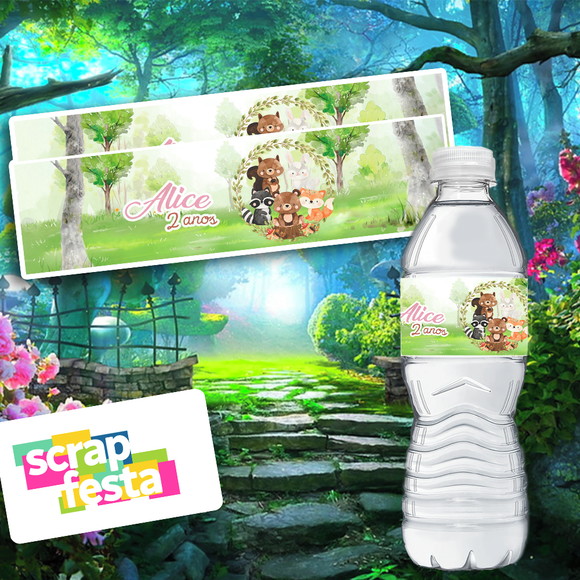 Adesivo Personalizado Rótulo Água Floresta Bosque Encantado