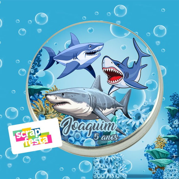 Latinhas Personalizadas Fundo do Mar Tubarão