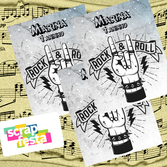 Adesivo Personalizado Retangular 4x5 Rock'n Roll