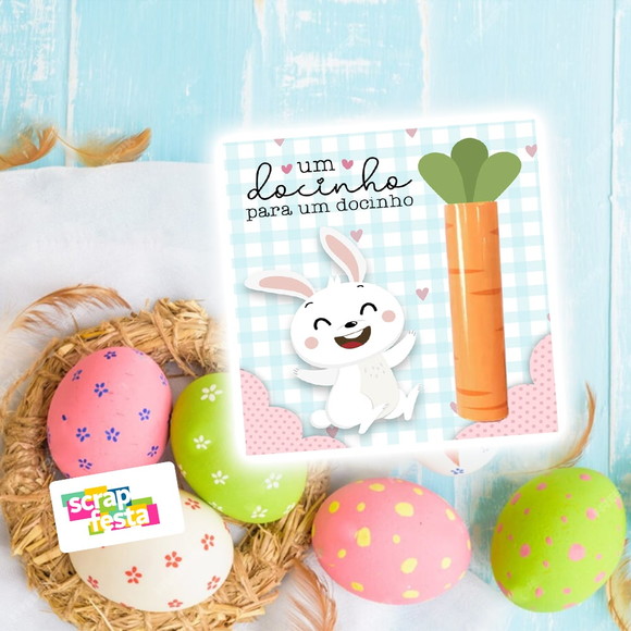 Card e Chocolate Baton Personalizado Festa Páscoa