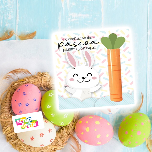 Card e Chocolate Baton Personalizado Festa Páscoa