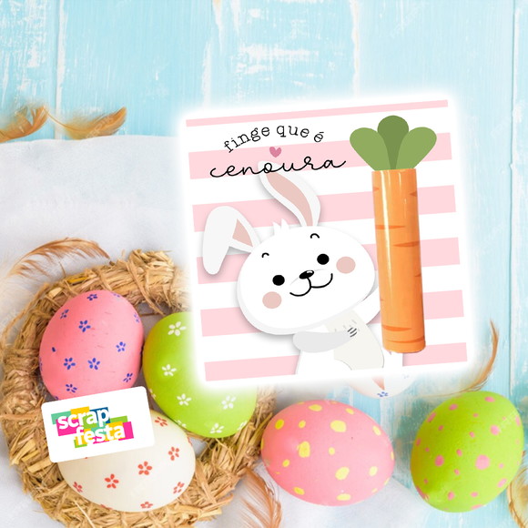 Card e Chocolate Baton Personalizado Festa Páscoa