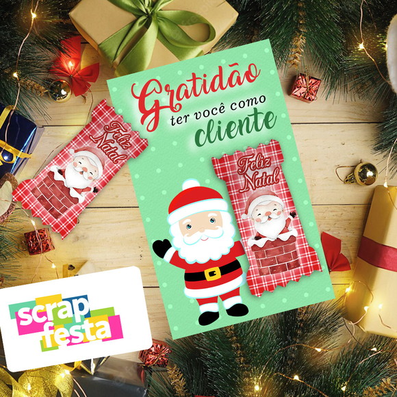 Card com Bala Personalizada Festa Natal